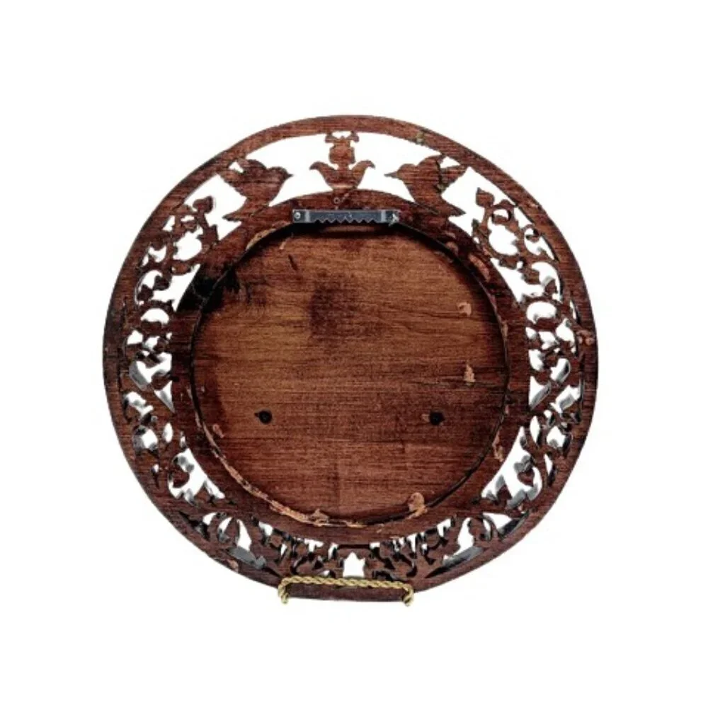 Vintage Carved Birds Solid Wood Wall Shelf